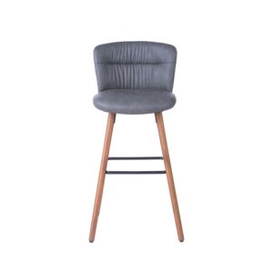 Micasa Elegant and Sturdy Design Padded Bar Stool Dark Grey and Brown 7-11MR